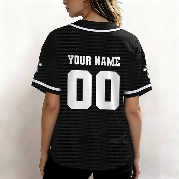 Christianartworkshop Leone Croce Gesù Fede Maglia da baseball unisex personalizzata con nome e numero personalizzati Nome Numero - image 5