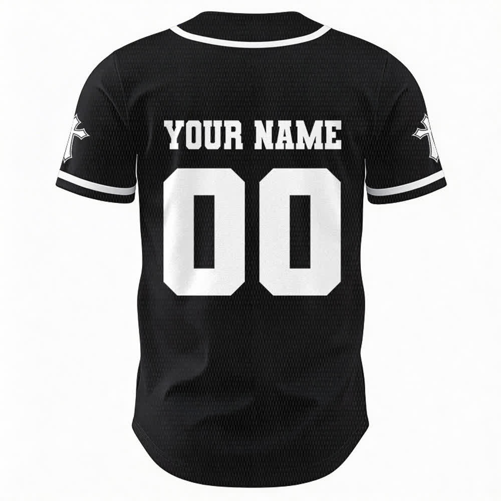 Christianartworkshop Leone Croce Gesù Fede Maglia da baseball unisex personalizzata con nome e numero personalizzati Nome Numero - image 3