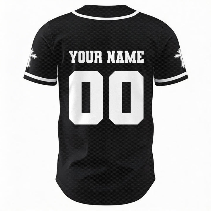 Christianartworkshop Leone Croce Gesù Fede Maglia da baseball unisex personalizzata con nome e numero personalizzati Nome Numero - image 3