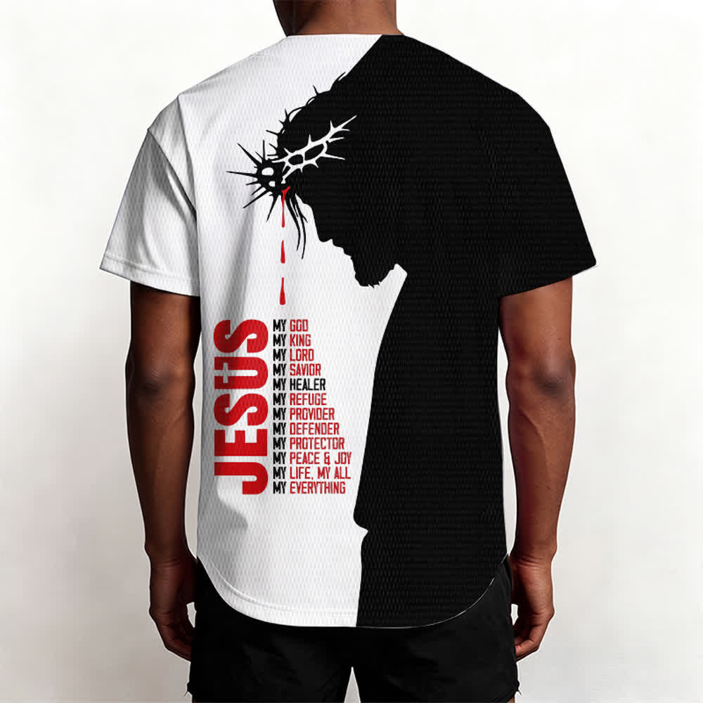 Christianartworkshop Gesù mio tutto Maglia da baseball unisex Split Faith - image 4