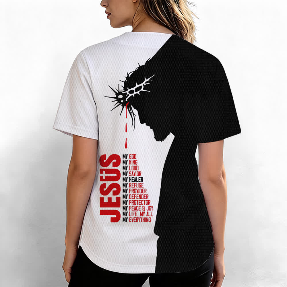 Christianartworkshop Gesù mio tutto Maglia da baseball unisex Split Faith - image 6