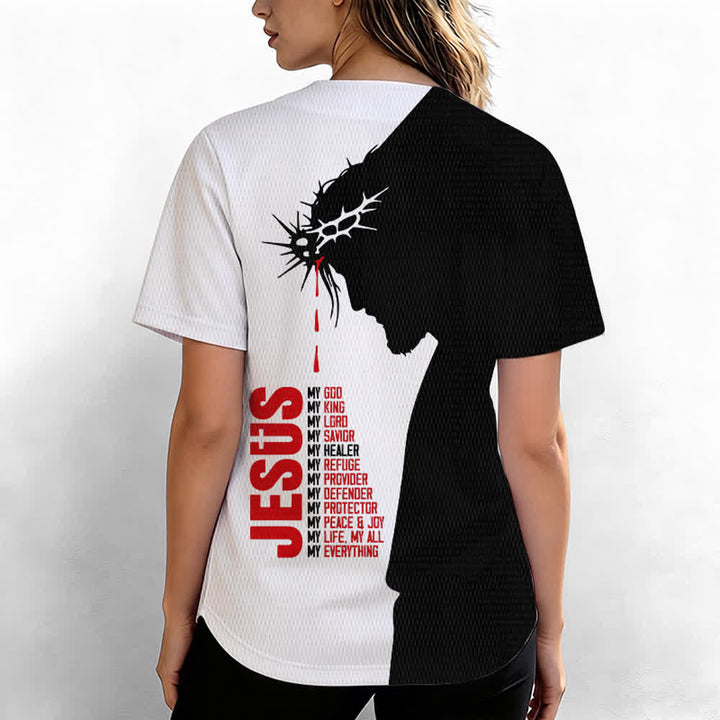 Christianartworkshop Gesù mio tutto Maglia da baseball unisex Split Faith - image 6