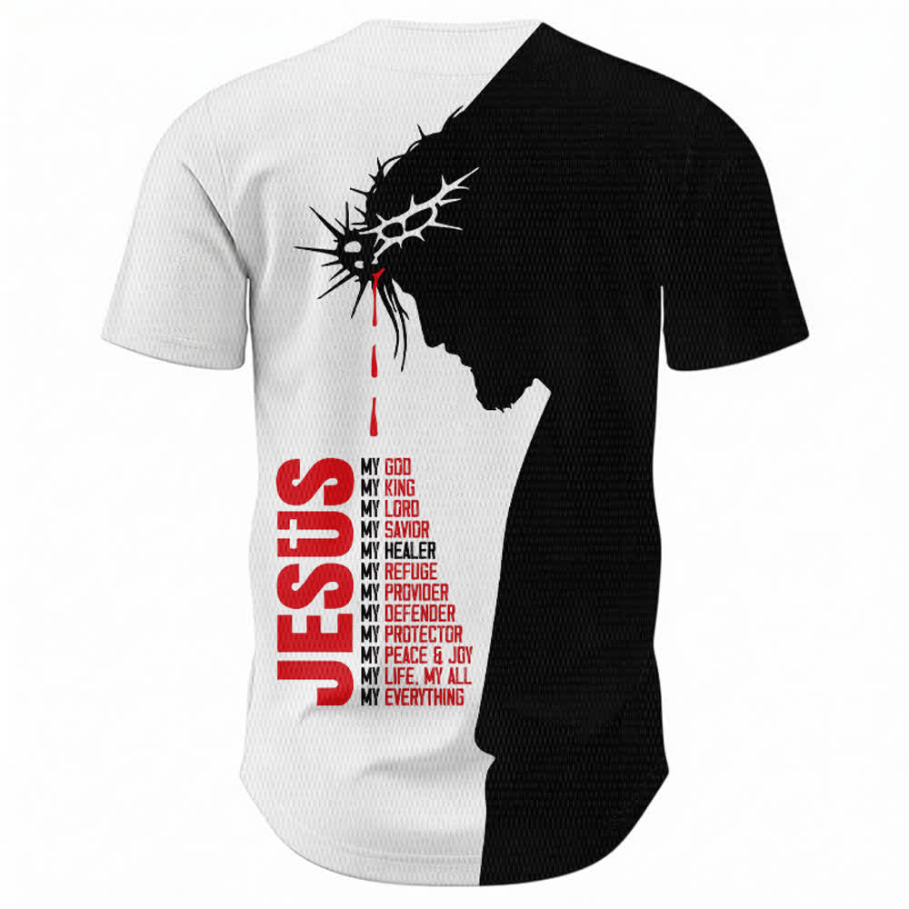 Christianartworkshop Gesù mio tutto Maglia da baseball unisex Split Faith - image 2