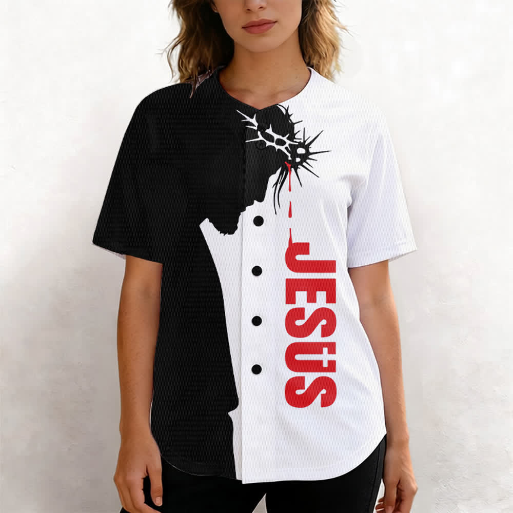 Christianartworkshop Gesù mio tutto Maglia da baseball unisex Split Faith - image 5