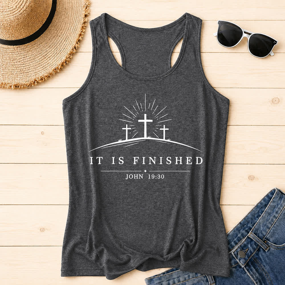Canotta Christianartworkshop Classic Faith It Is Finished Cross - Grigio - 2XL - image 4