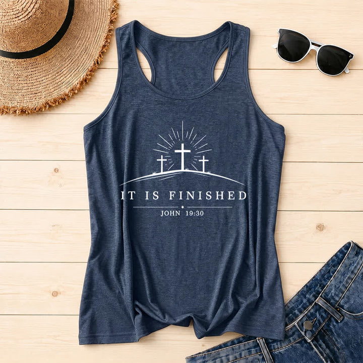 Canotta Christianartworkshop Classic Faith It Is Finished Cross - Blu navy - 2XL - image 8