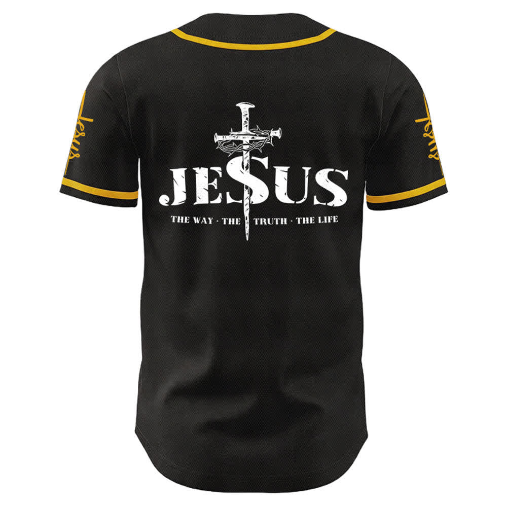 Christianartworkshop Maglia da baseball con croce di Gesù, chiodo e corona di spine - image 3