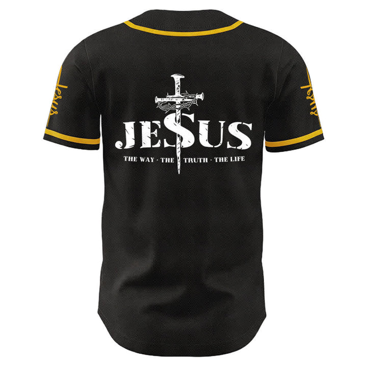 Christianartworkshop Maglia da baseball con croce di Gesù, chiodo e corona di spine - image 3