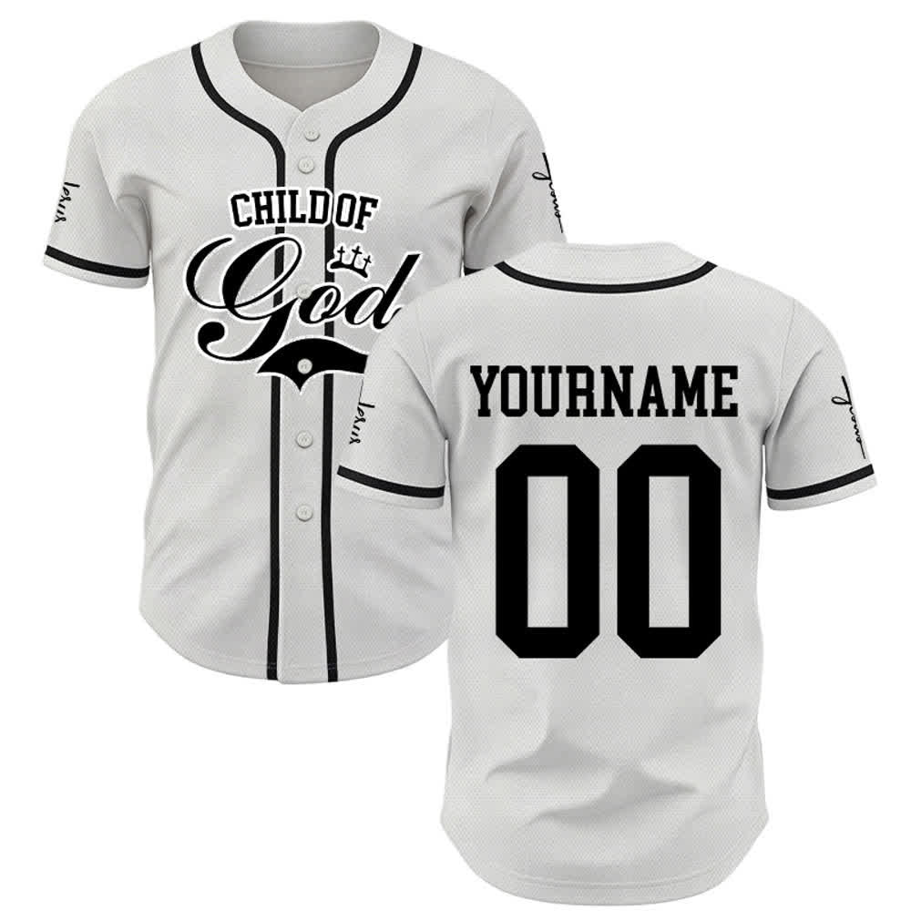 Christianartworkshop Child Of God Maglia da baseball unisex personalizzata con nome e numero - image 1