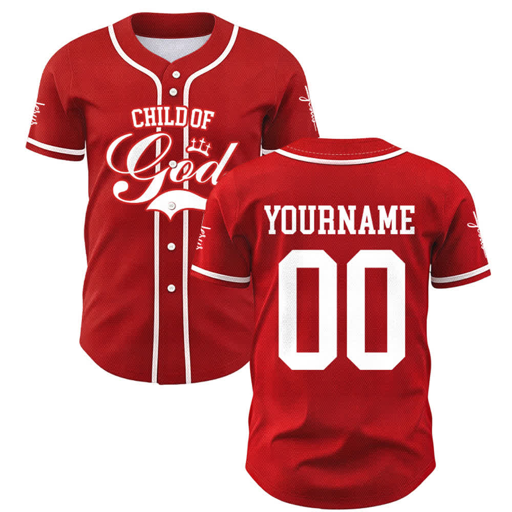 Christianartworkshop Child Of God Maglia da baseball unisex personalizzata con nome e numero - image 17