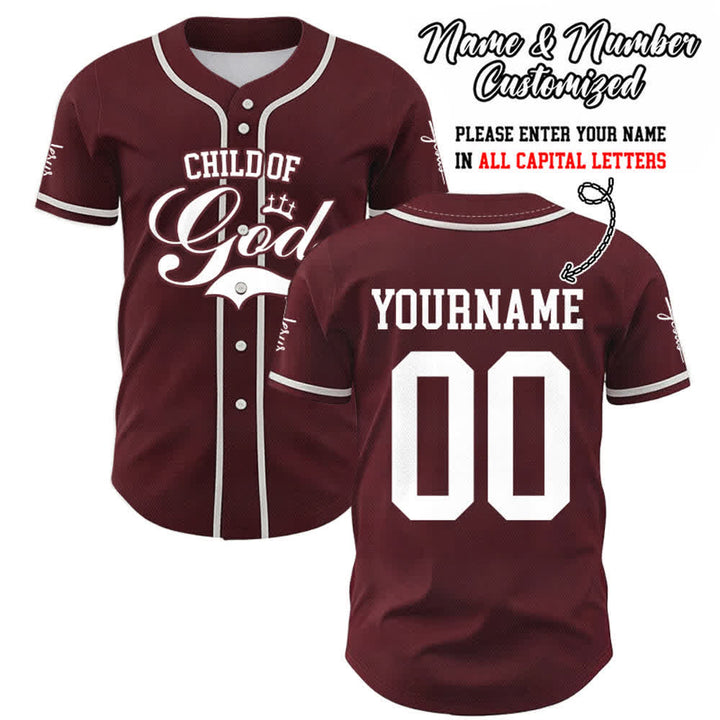 Christianartworkshop Child Of God Maglia da baseball unisex personalizzata con nome e numero - Vino - 5XL - Nome & Numero personalizzati - image 24