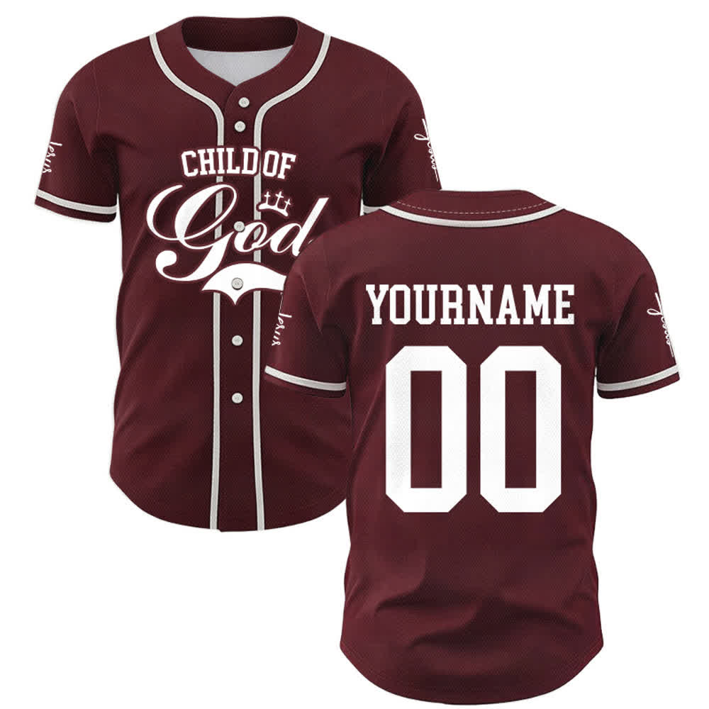 Christianartworkshop Child Of God Maglia da baseball unisex personalizzata con nome e numero - image 25