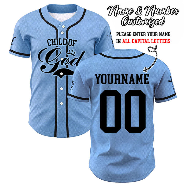 Christianartworkshop Child Of God Maglia da baseball unisex personalizzata con nome e numero - Blu - 5XL - Nome & Numero personalizzati - image 32