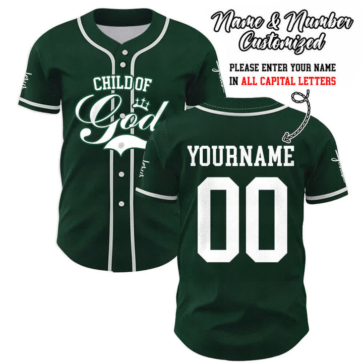 Christianartworkshop Child Of God Maglia da baseball unisex personalizzata con nome e numero - Verde - 5XL - Nome & Numero personalizzati - image 48