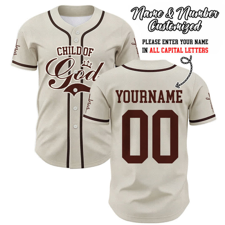 Christianartworkshop Child Of God Maglia da baseball unisex personalizzata con nome e numero - Albicocca - 5XL - Nome & Numero personalizzati - image 56