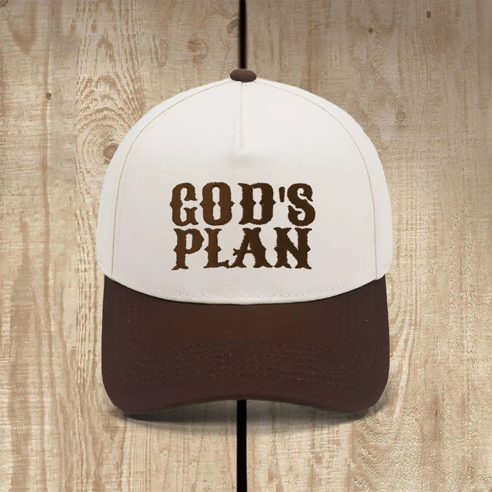 Christianartworkshop Cappello casual classico con stampa a lettere in grassetto "God's Plan" - Caffè - image 9