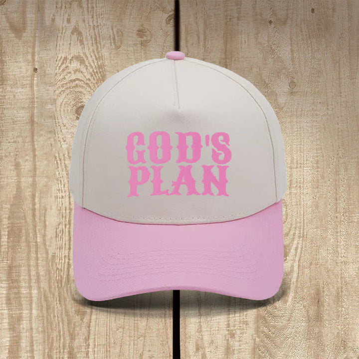 Christianartworkshop Cappello casual classico con stampa a lettere in grassetto "God's Plan" - Rosa - image 3