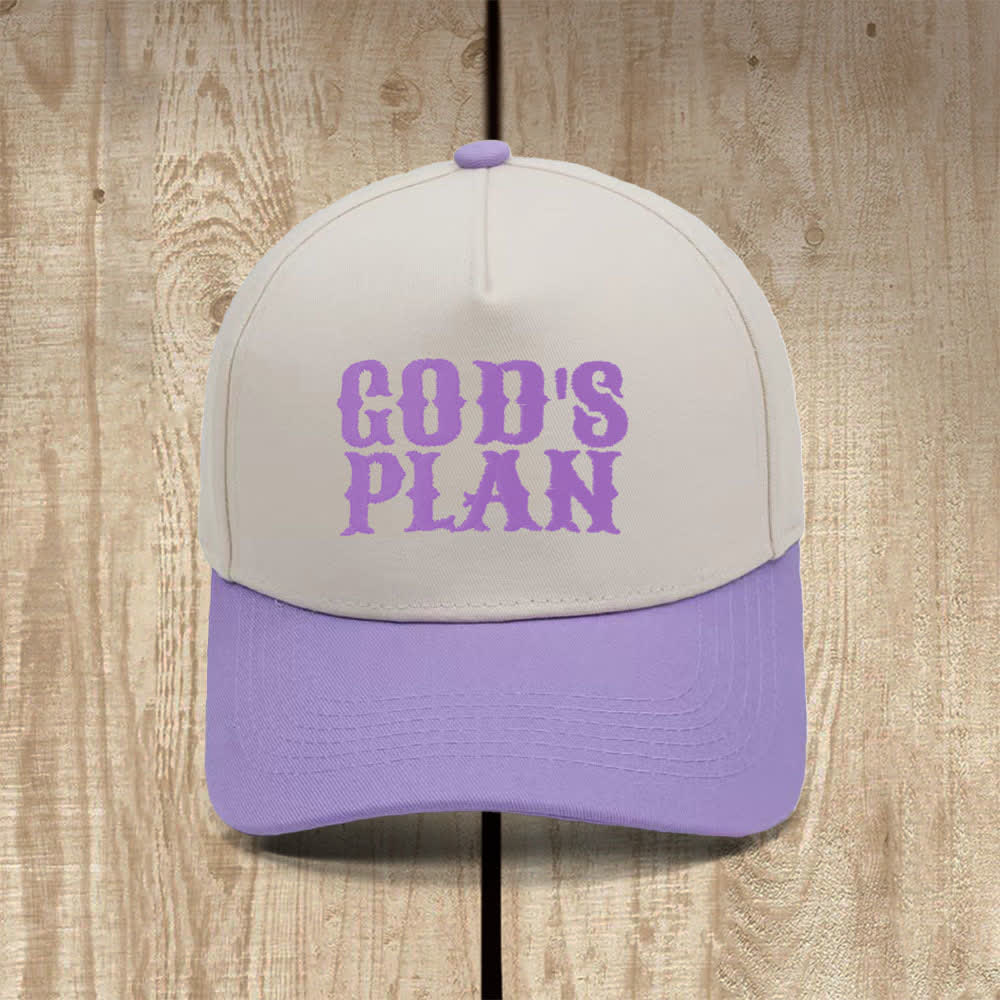 Christianartworkshop Cappello casual classico con stampa a lettere in grassetto "God's Plan" - Viola - image 8