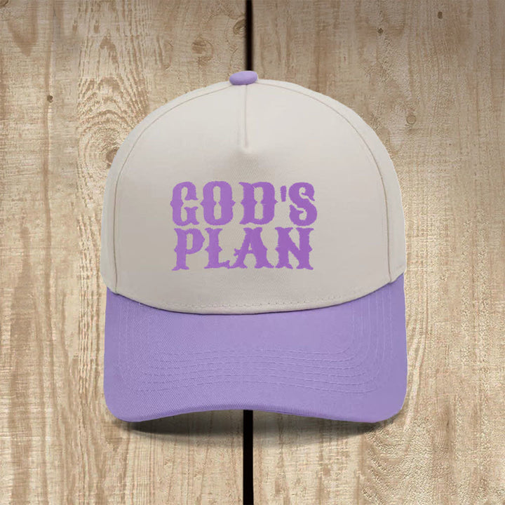 Christianartworkshop Cappello casual classico con stampa a lettere in grassetto "God's Plan" - Viola - image 8