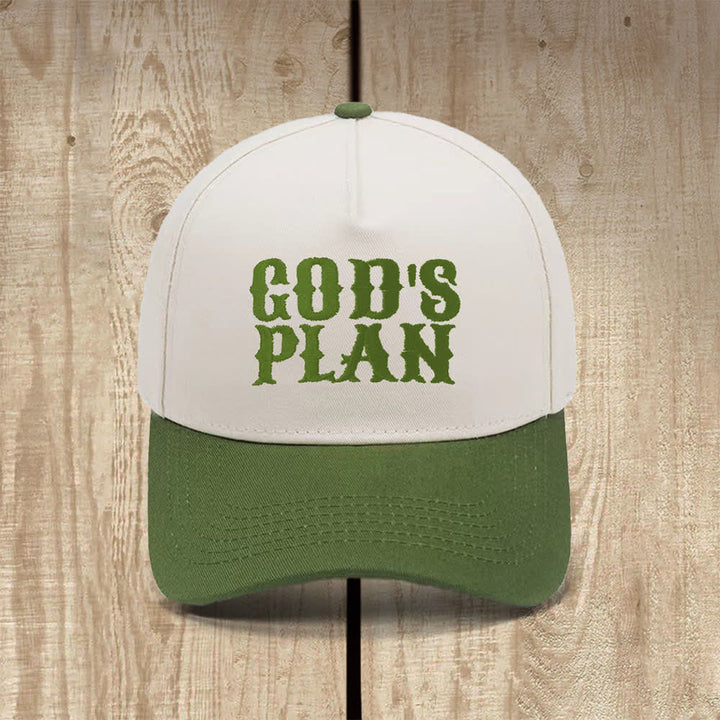 Christianartworkshop Cappello casual classico con stampa a lettere in grassetto "God's Plan" - Verde militare - image 12