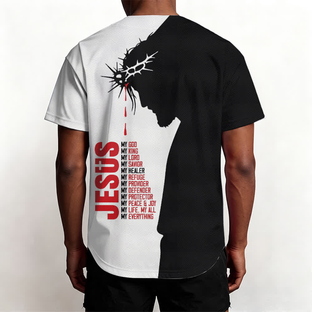 Christianartworkshop Gesù mio tutto Maglia da baseball unisex Split Faith - image 4