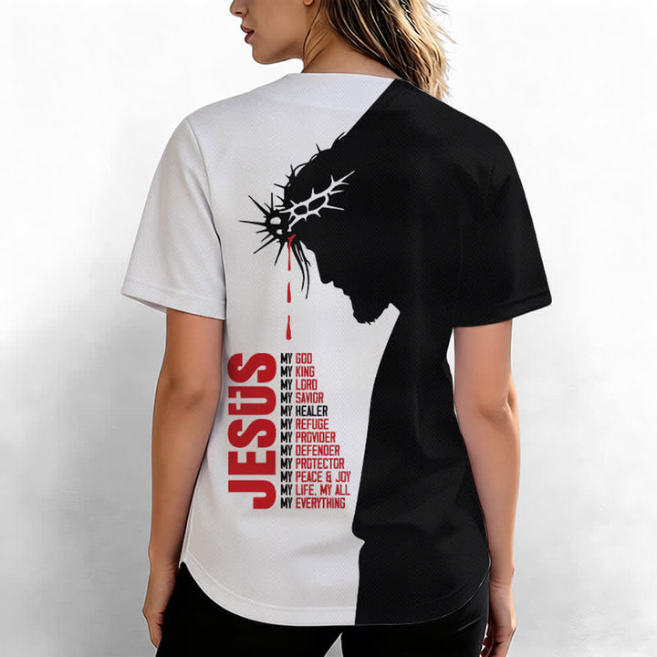 Christianartworkshop Gesù mio tutto Maglia da baseball unisex Split Faith - image 6