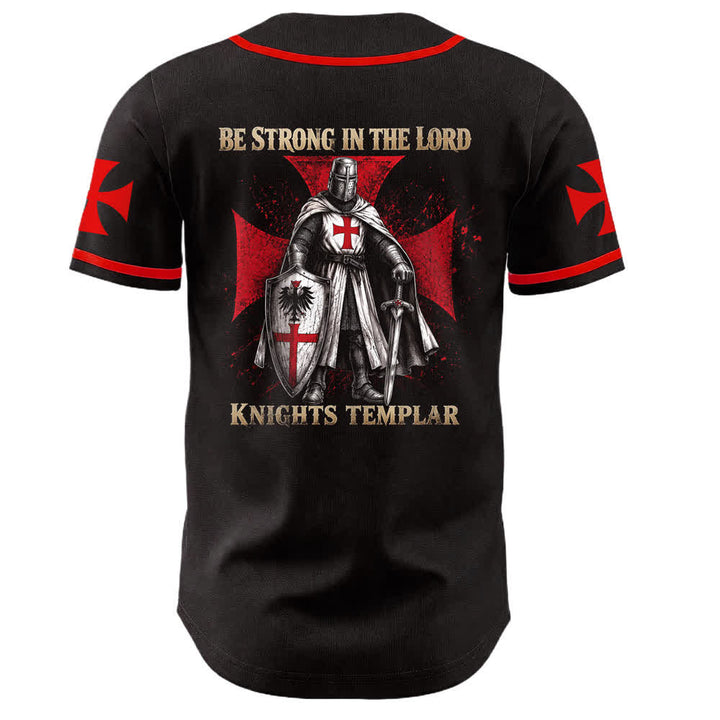 Christianartworkshop Sii forte nel Signore Cavaliere Templare Gesù Chiodo Croce Maglia da baseball unisex - image 1