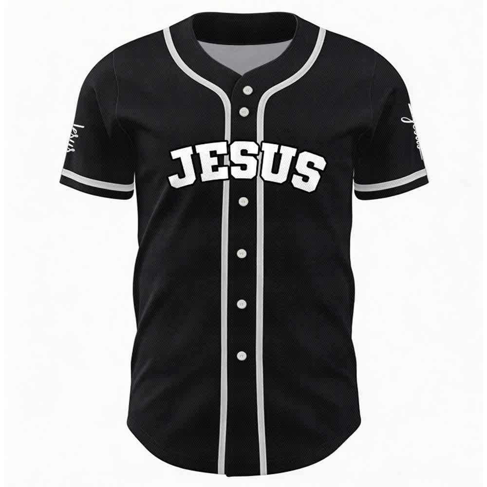 Christianartworkshop Maglia da baseball unisex personalizzata con Gesù Classico Abbigliamento Sportivo Personalizzato - image 2