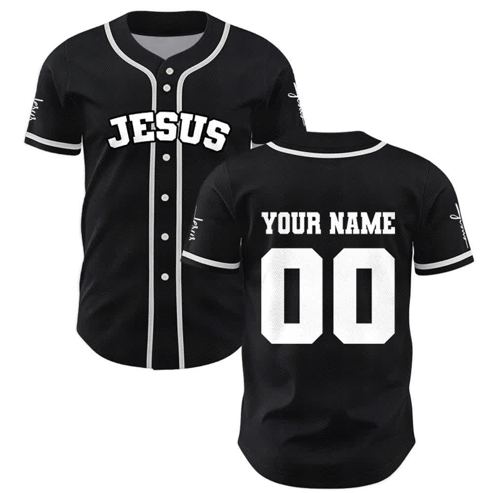 Christianartworkshop Maglia da baseball unisex personalizzata con Gesù Classico Abbigliamento Sportivo Personalizzato - image 1