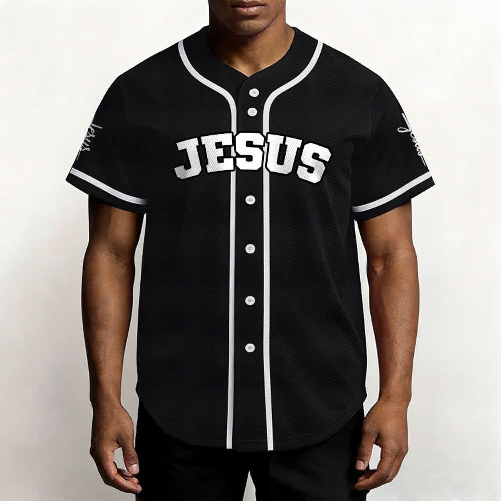 Christianartworkshop Maglia da baseball unisex personalizzata con Gesù Classico Abbigliamento Sportivo Personalizzato - image 4
