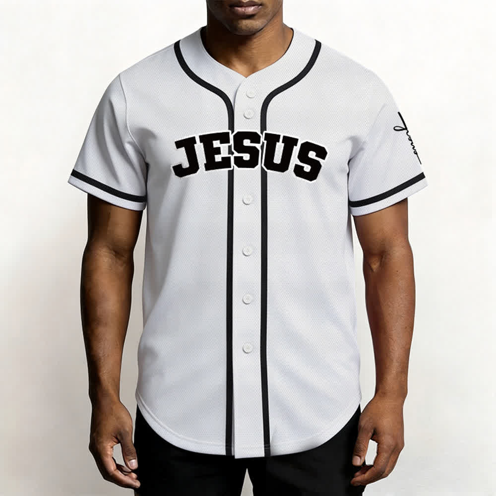 Christianartworkshop Maglia da baseball unisex personalizzata con Gesù Classico Abbigliamento Sportivo Personalizzato - image 14
