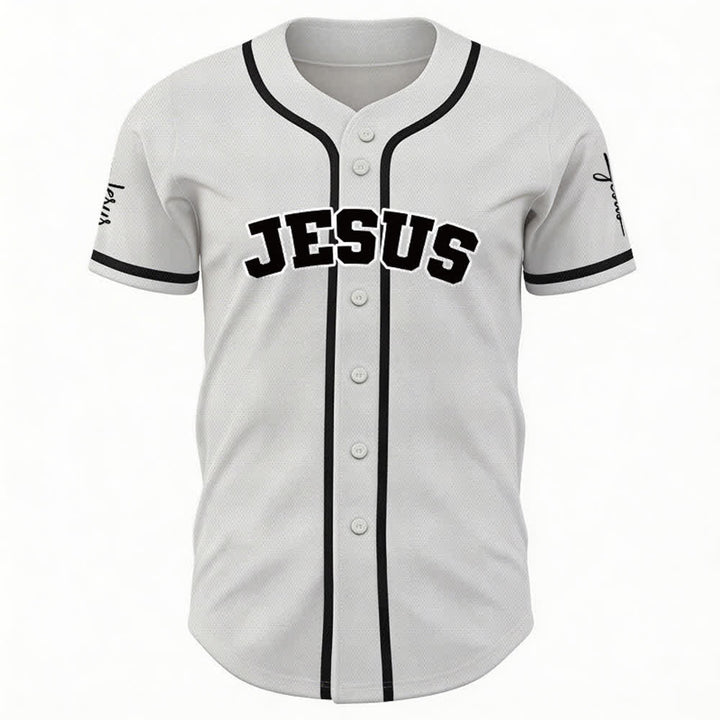 Christianartworkshop Maglia da baseball unisex personalizzata con Gesù Classico Abbigliamento Sportivo Personalizzato - image 10