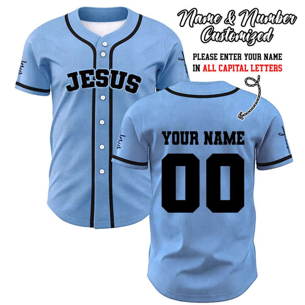Christianartworkshop Maglia da baseball unisex personalizzata con Gesù Classico Abbigliamento Sportivo Personalizzato - Blu - 5XL - Nome & Numero personalizzati - image 32