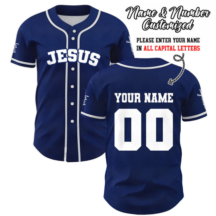 Christianartworkshop Maglia da baseball unisex personalizzata con Gesù Classico Abbigliamento Sportivo Personalizzato - Blu navy - 5XL - Nome & Numero personalizzati - image 40