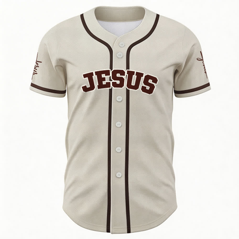 Christianartworkshop Maglia da baseball unisex personalizzata con Gesù Classico Abbigliamento Sportivo Personalizzato - image 58