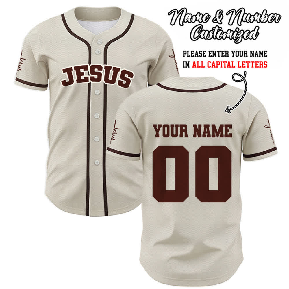 Christianartworkshop Maglia da baseball unisex personalizzata con Gesù Classico Abbigliamento Sportivo Personalizzato - Albicocca - 5XL - Nome & Numero personalizzati - image 56