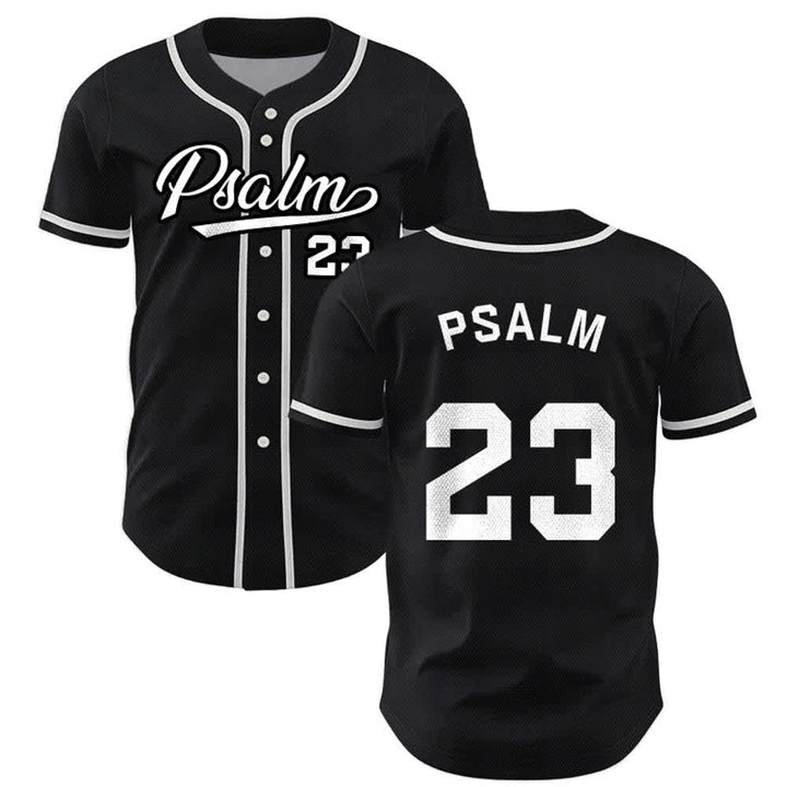 Maglia da baseball unisex Christianartworkshop in stile retrò sportivo con il Salmo 23 - Nero - 5XL - image 14