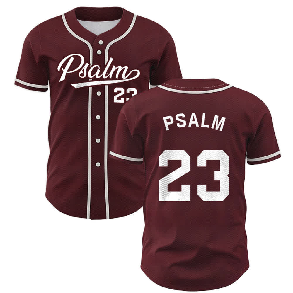 Maglia da baseball unisex Christianartworkshop in stile retrò sportivo con il Salmo 23 - Vino - 5XL - image 28
