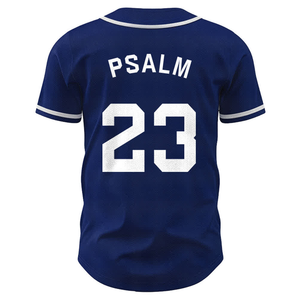 Maglia da baseball unisex Christianartworkshop in stile retrò sportivo con il Salmo 23 - image 2
