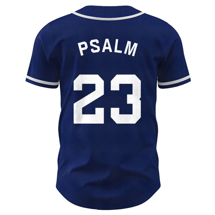 Maglia da baseball unisex Christianartworkshop in stile retrò sportivo con il Salmo 23 - image 2