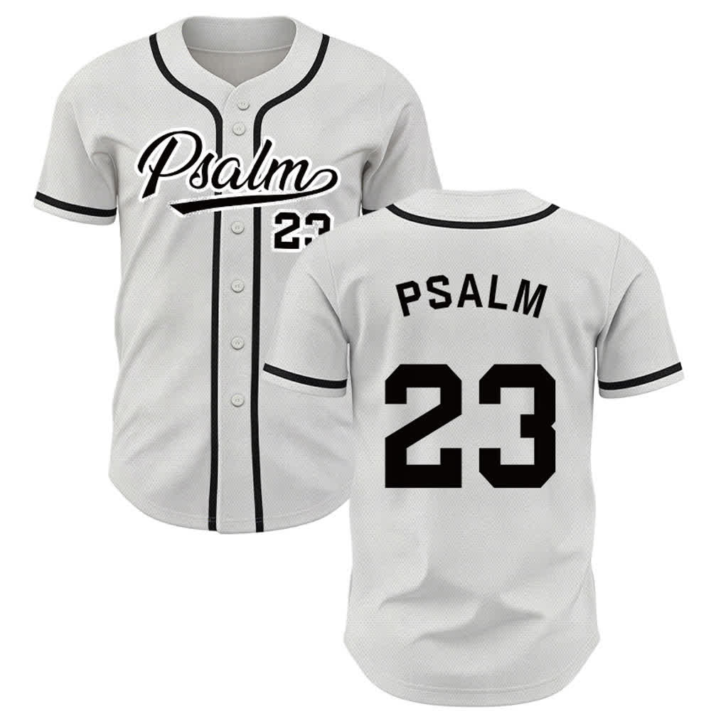 Maglia da baseball unisex Christianartworkshop in stile retrò sportivo con il Salmo 23 - Bianco - 5XL - image 7