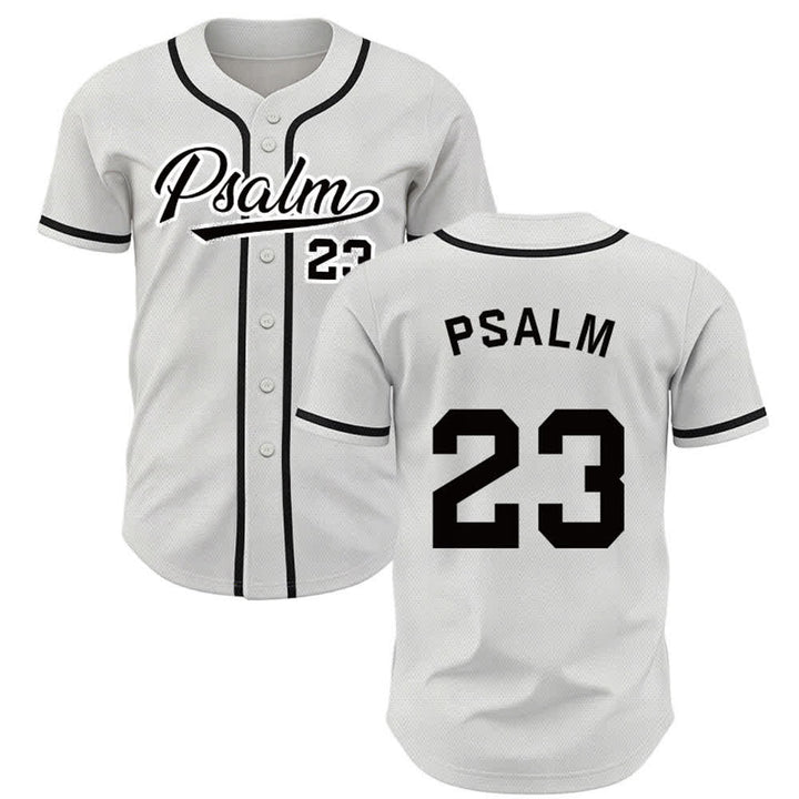 Maglia da baseball unisex Christianartworkshop in stile retrò sportivo con il Salmo 23 - Bianco - 5XL - image 7