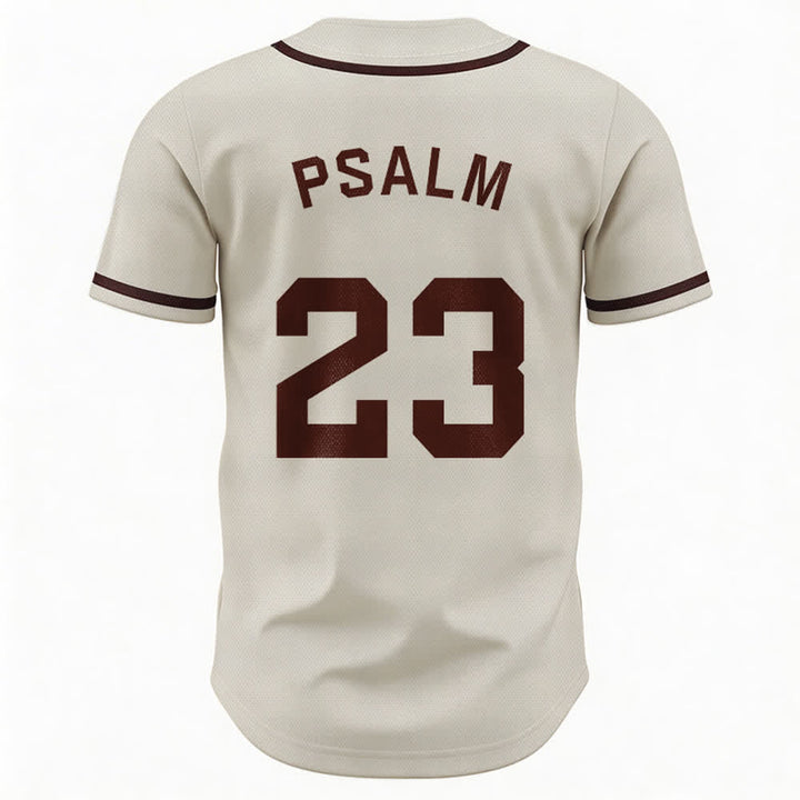 Maglia da baseball unisex Christianartworkshop in stile retrò sportivo con il Salmo 23 - image 51