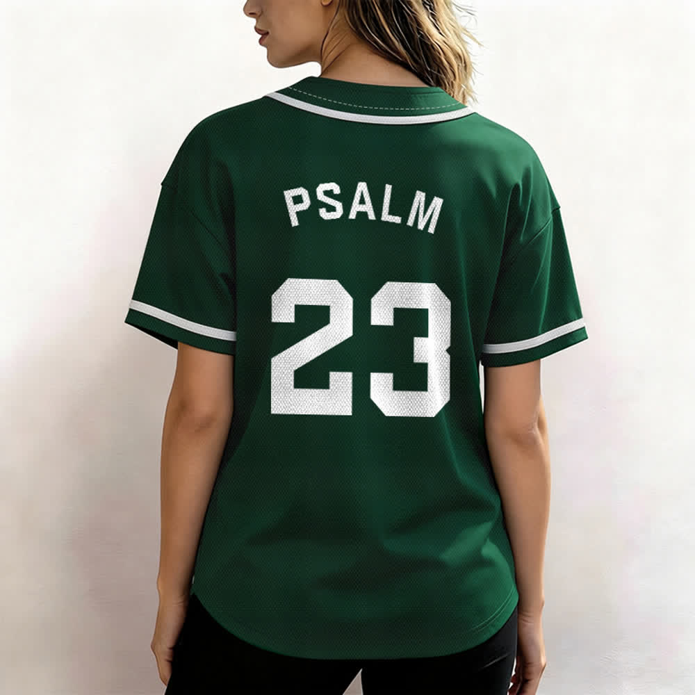 Maglia da baseball unisex Christianartworkshop in stile retrò sportivo con il Salmo 23 - image 48