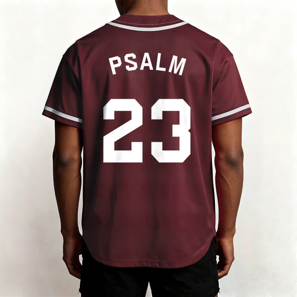 Maglia da baseball unisex Christianartworkshop in stile retrò sportivo con il Salmo 23 - image 32