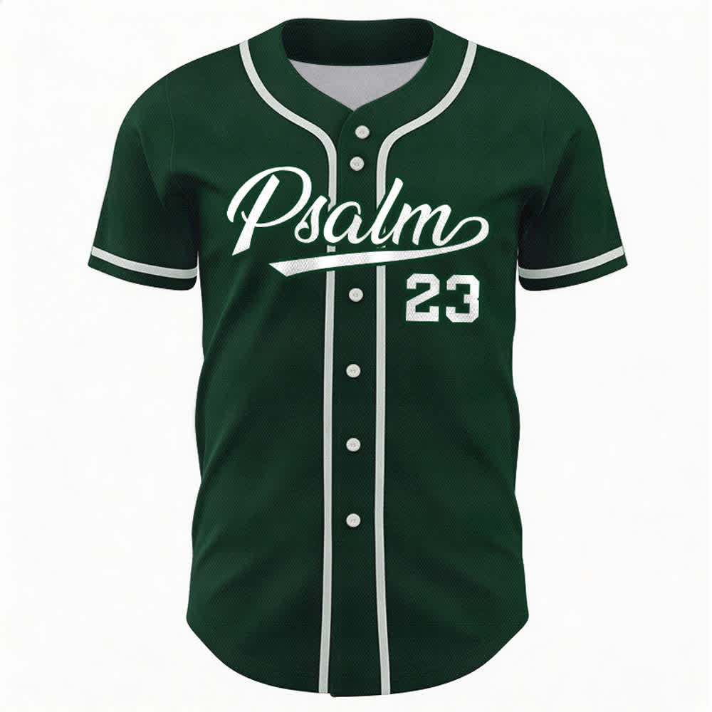 Maglia da baseball unisex Christianartworkshop in stile retrò sportivo con il Salmo 23 - image 43