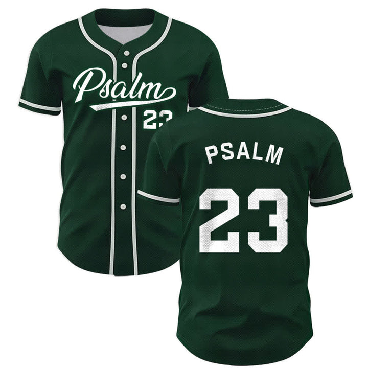 Maglia da baseball unisex Christianartworkshop in stile retrò sportivo con il Salmo 23 - Verde - 5XL - image 42