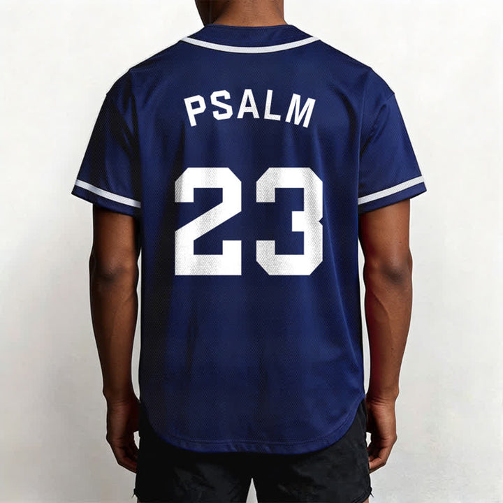 Maglia da baseball unisex Christianartworkshop in stile retrò sportivo con il Salmo 23 - image 4