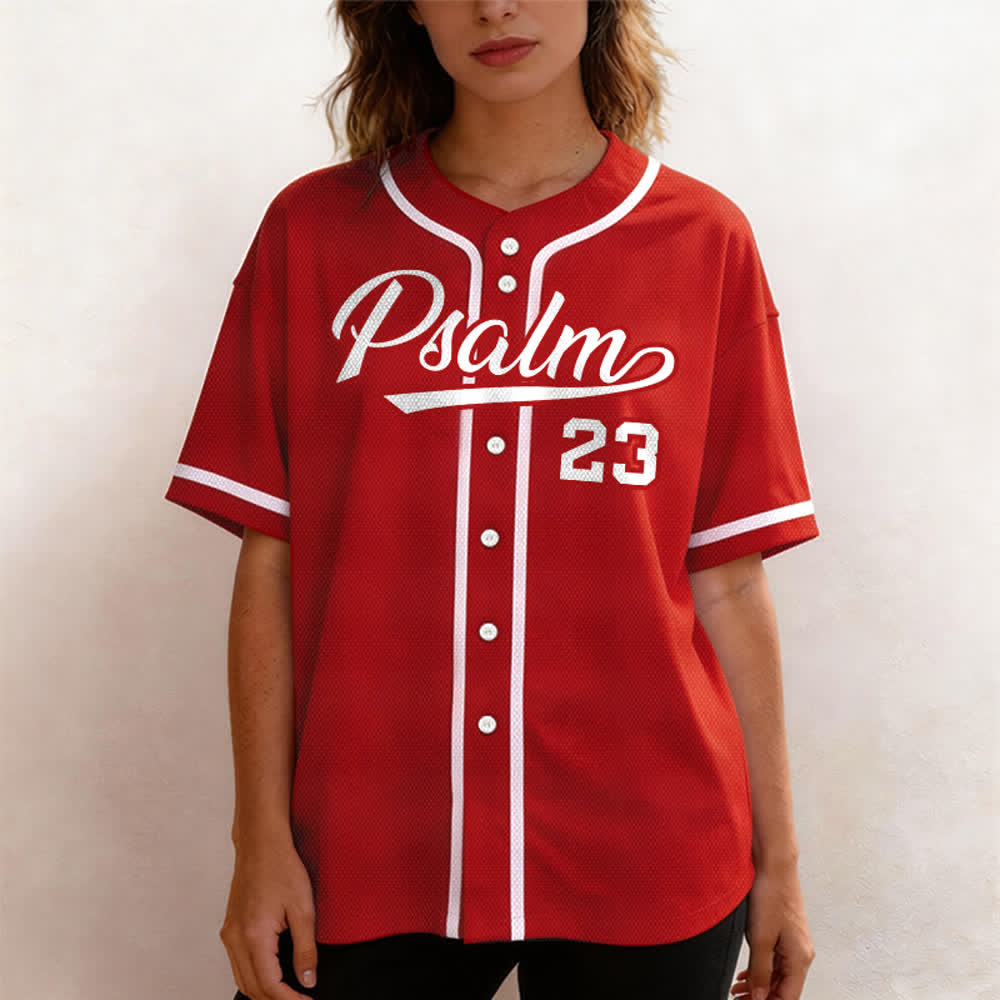 Maglia da baseball unisex Christianartworkshop in stile retrò sportivo con il Salmo 23 - image 26