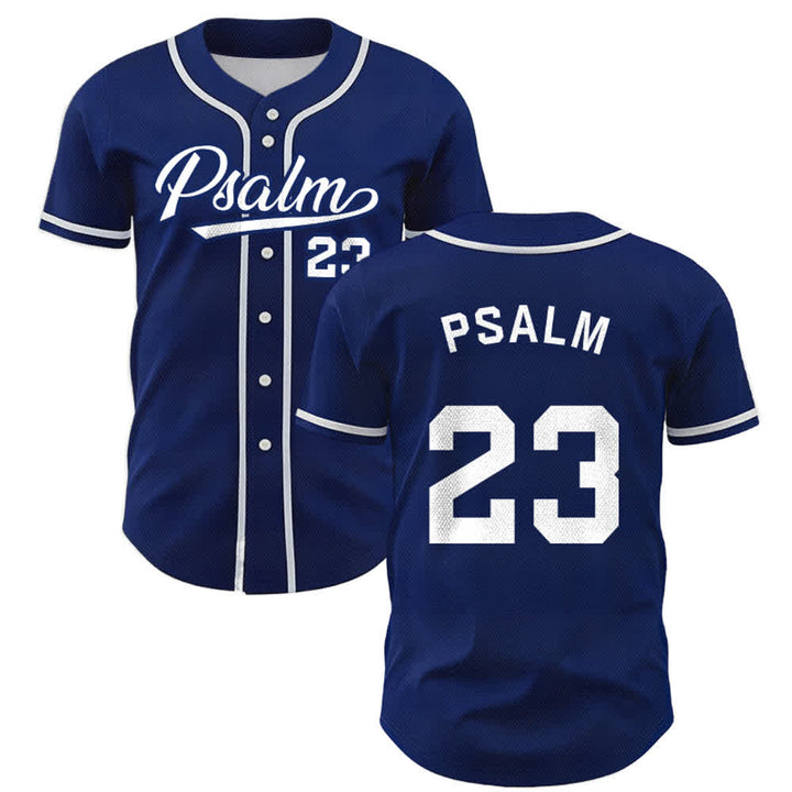 Maglia da baseball unisex Christianartworkshop in stile retrò sportivo con il Salmo 23 - Blu navy - 5XL - image 0